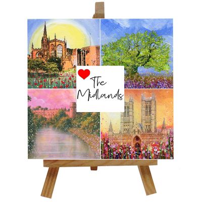 Love The Midlands Ceramic Tile with Easel