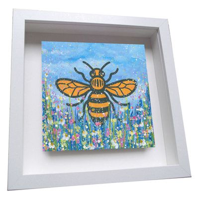 The Manchester Bee Framed Ceramic Tile