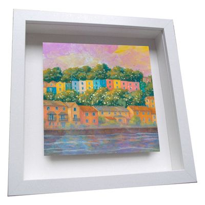 Cliftonwood Coloured Houses, Bristol Framed Ceramic Tile