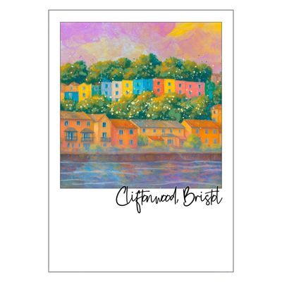 Cliftonwood Coloured Houses, Bristol Postcard