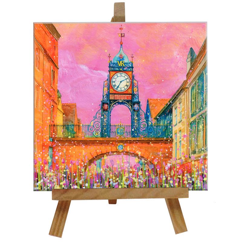 Eastgate Clock, Chester Tile with Easel