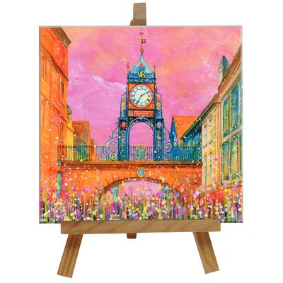 Eastgate Clock, Chester Tile with Easel