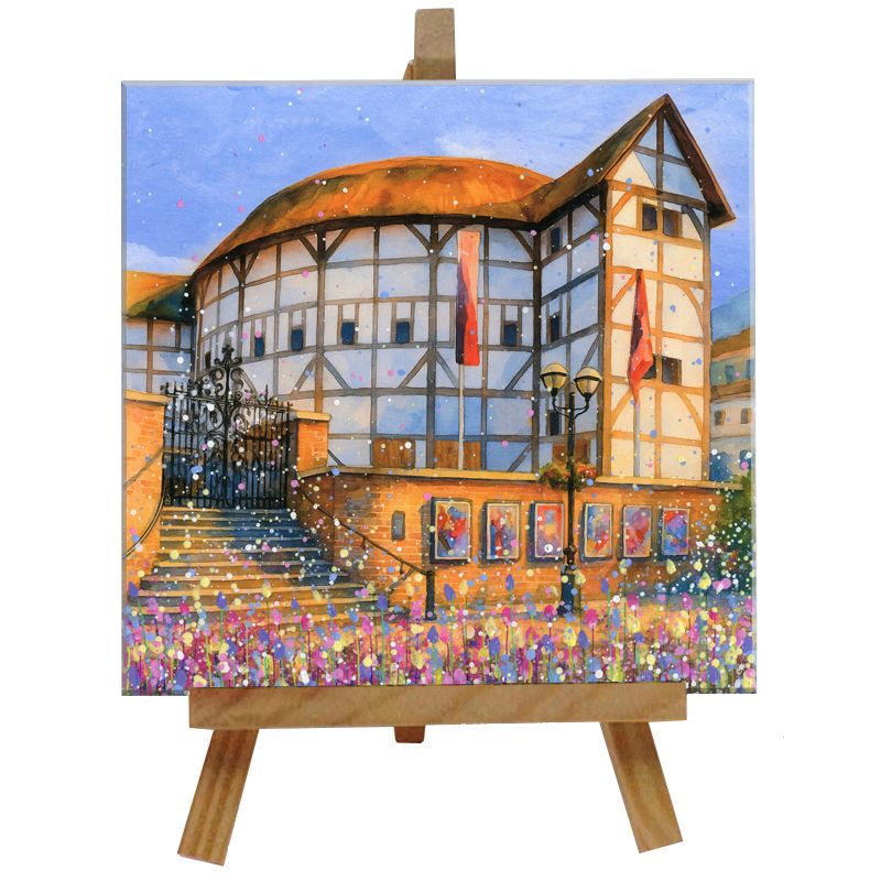 Shakespeare's Globe Tile with Easel