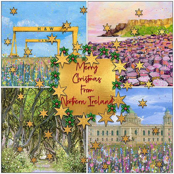 Northern Ireland Merry Christmas Cards - Pack of Six