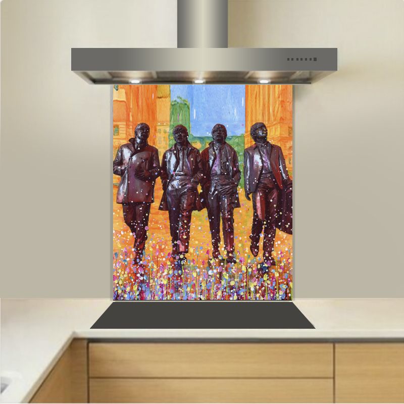 Art - Glass Kitchen Splashback - The Beatles Statue