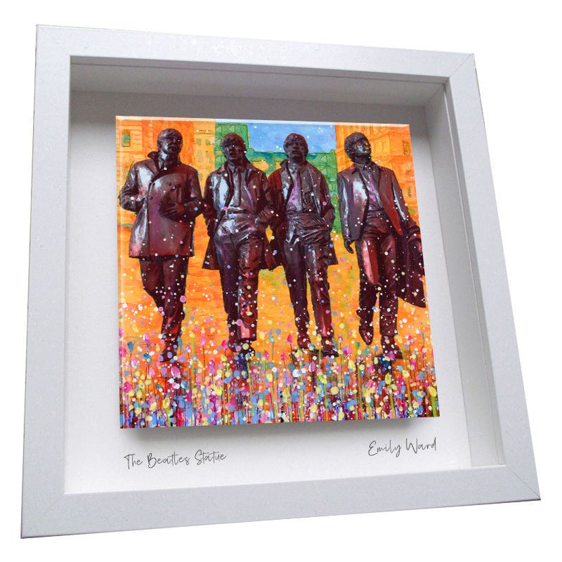The Beatles Statue Framed Ceramic Tile