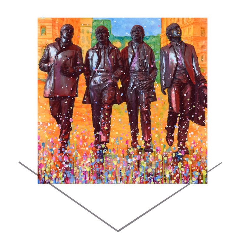 The Beatles Statue Greeting Card