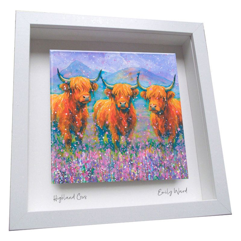 Highland Cows Statue Framed Ceramic Tile Highland Cows Statue Framed Ceramic Tile