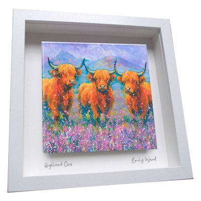 Highland Cows Statue Framed Ceramic Tile Highland Cows Statue Framed Ceramic Tile