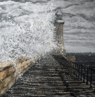 Emily Ward Tynemouth Pier  Canvas Print - Jane