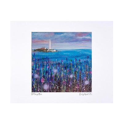 St Marys Lighthouse Blue Limited Edition Print 40x50cm