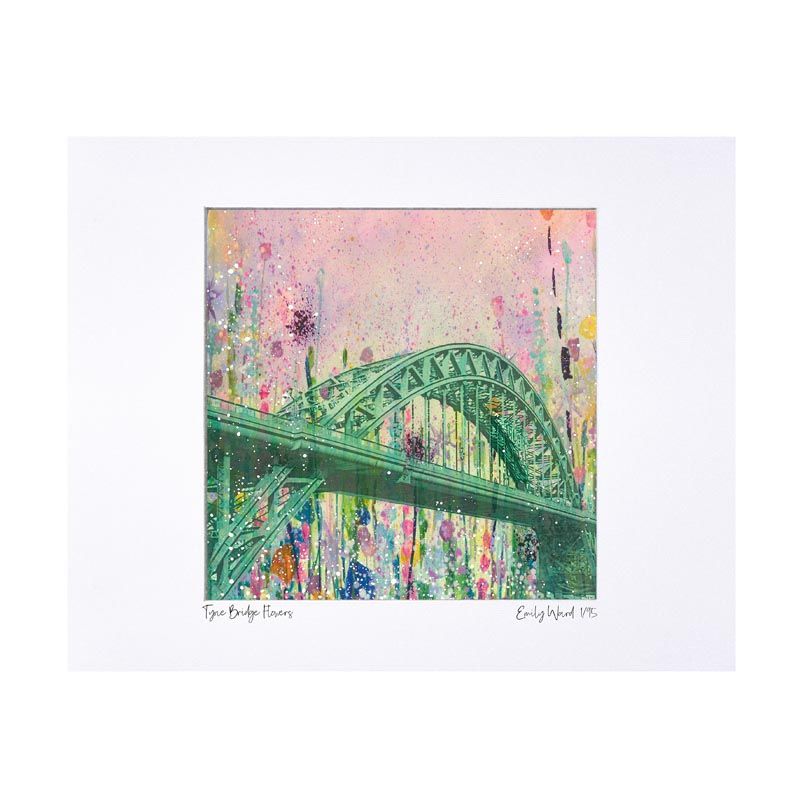 Tyne Bridge (Flowers) Limited Edition Print 40x50cm