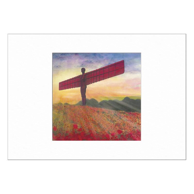 Angel of the North Poppies Print - Limited Edition