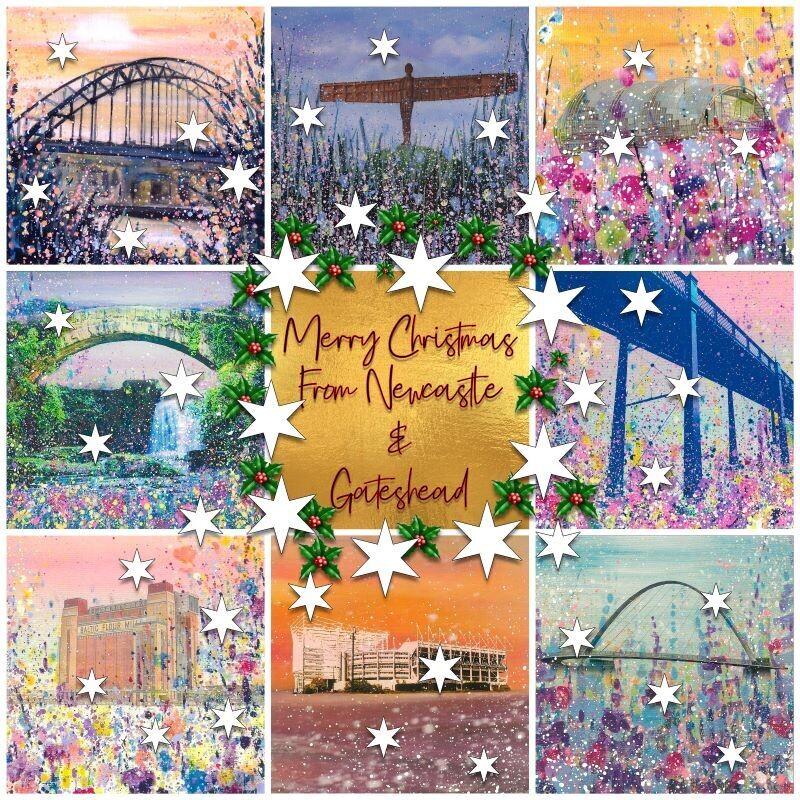 Newcastle and Gateshead Christmas Cards Gold - Pack of Six Newcastle and Gateshead Christmas Cards Gold - Pack of Six