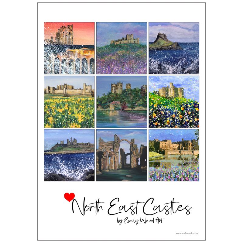 North East Castles Tea Towel