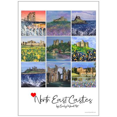 North East Castles Tea Towel