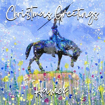 1514 Memorial Horse, Hawick Christmas Card. Pack of Six 1514 Memorial Horse, Hawick Christmas Card. Pack of Six