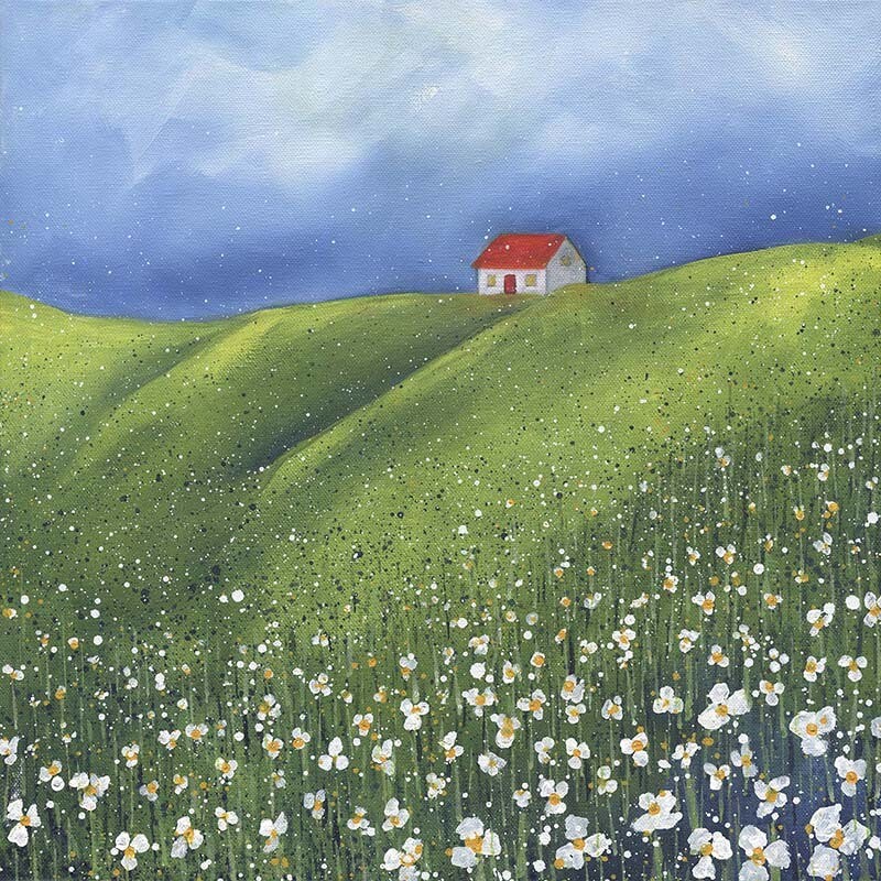 Cottage in the Daisies Canvas Print Cottage in the Daisies Canvas Print