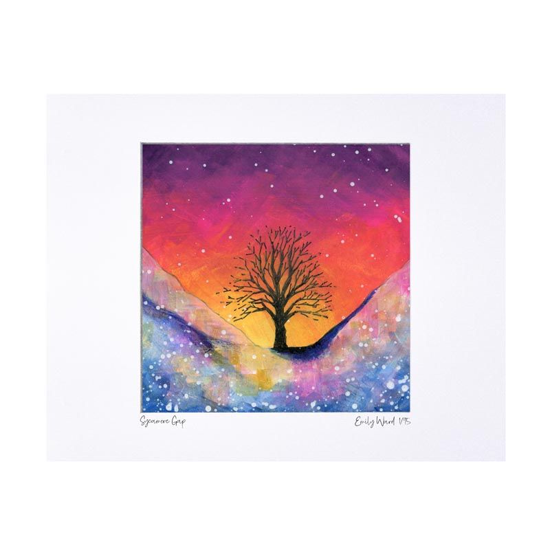 Sycamore Gap Night Skies  Limited Edition Print 40x50cm