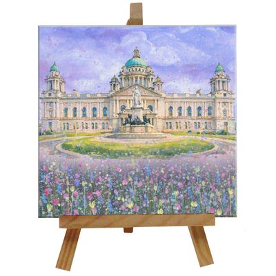 Belfast City Hall Ceramic Tile with Easel