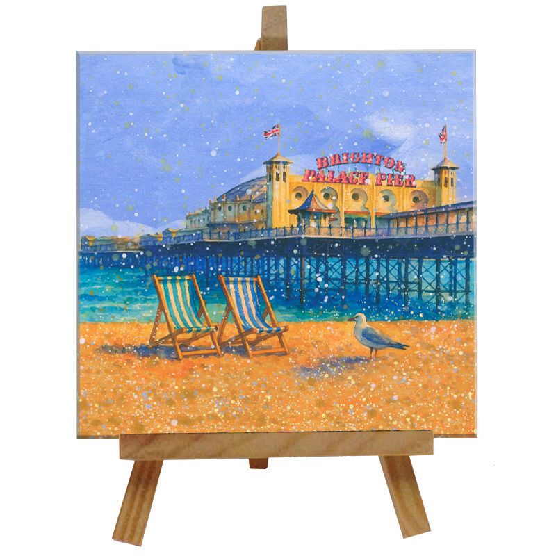 Brighton Pier Tile with Easel
