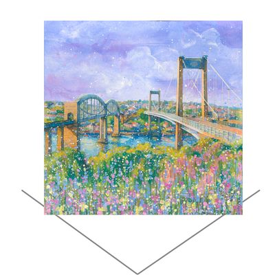 Tamar and Brunel Bridges Greeting Card Tamar and Brunel Bridges Greeting Card