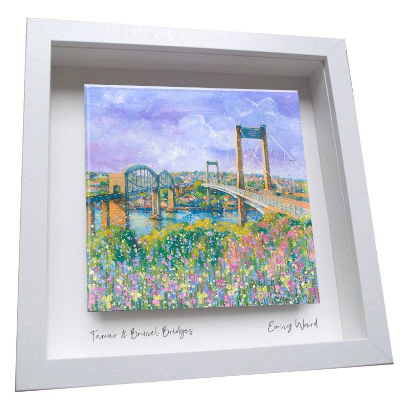 Tamar and Brunel Bridges  Framed Ceramic Tile
