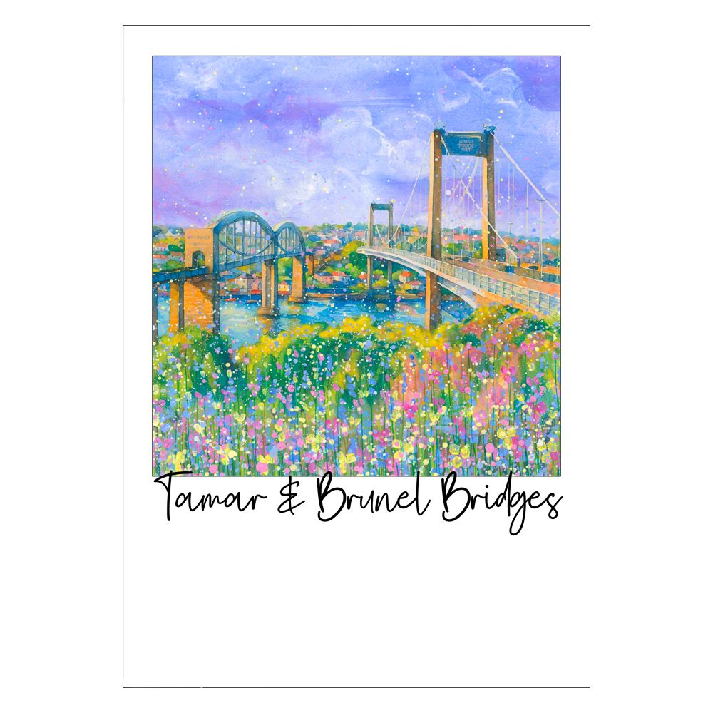 Tamar and Brunel Bridges Postcard Tamar and Brunel Bridges Postcard