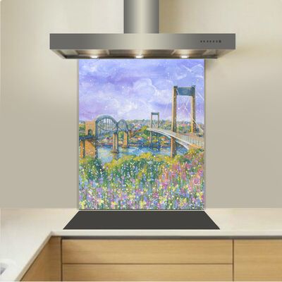 Art - Glass Kitchen Splashback - Tamar and Brunel Bridges