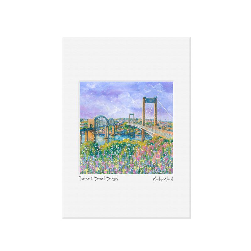 Tamar and Brunel Bridges Open Edition Print A4
