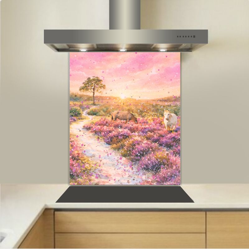 Art - Glass Kitchen Splashback - New Forest at Sunset
