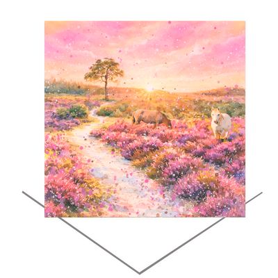 New Forest at Sunset Greeting Card