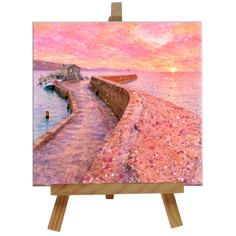 The Cobb at Lyme Regis Tile with Easel