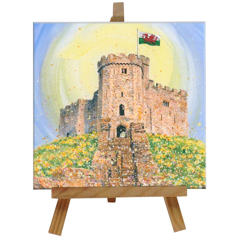 Cardiff Castle Tile with Easel