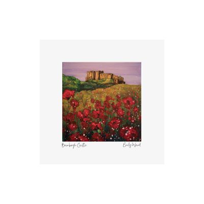 Bamburgh Castle with Poppies Square Open Edition Print Bamburgh Castle with Poppies Square Open Edition Print