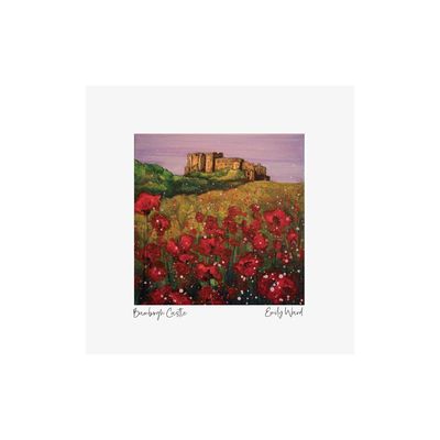 Bamburgh Castle with Poppies Square Open Edition Print Bamburgh Castle with Poppies Square Open Edition Print