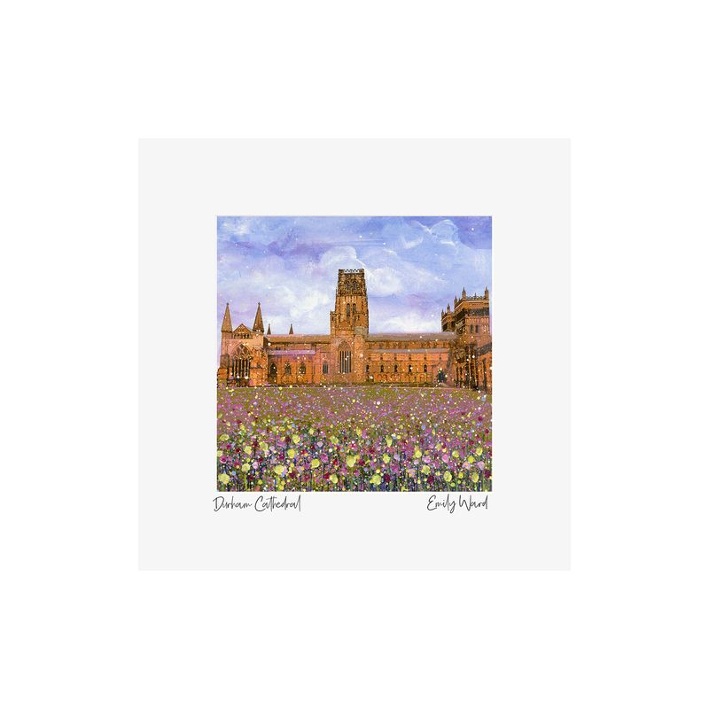 Durham Cathedral with Flowers Square Open Edition Print