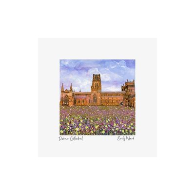 Durham Cathedral with Flowers Square Open Edition Print Durham Cathedral with Flowers Square Open Edition Print