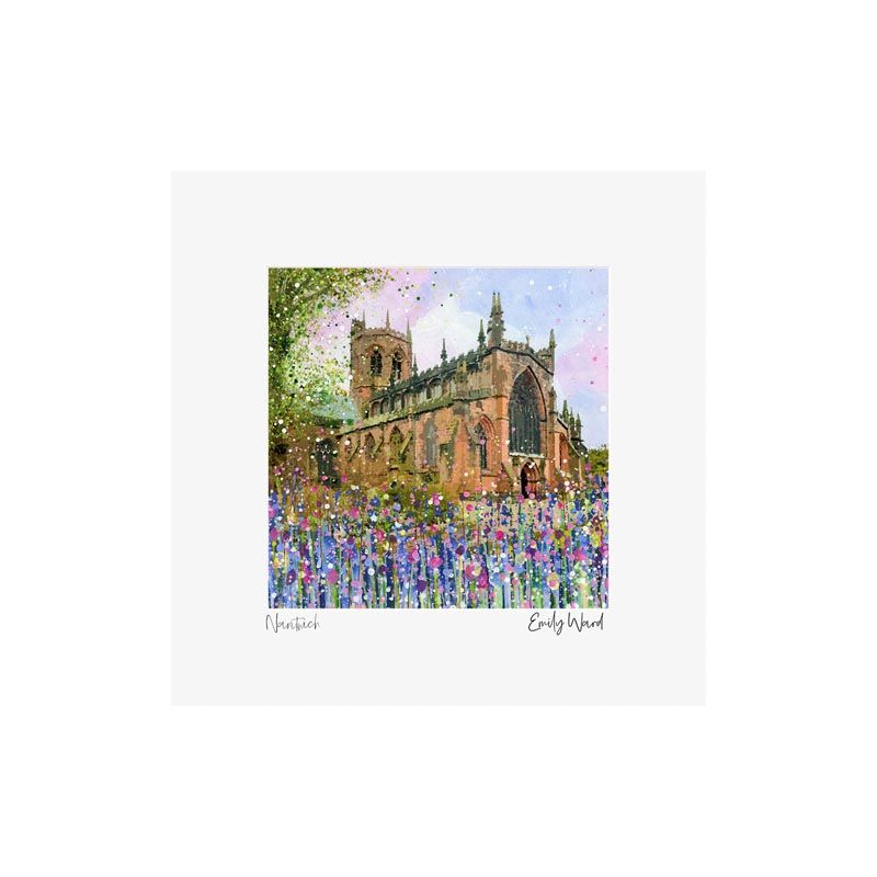 St Mary's Church - Nantwich Square Open Edition Print St Mary's Church - Nantwich Square Open Edition Print