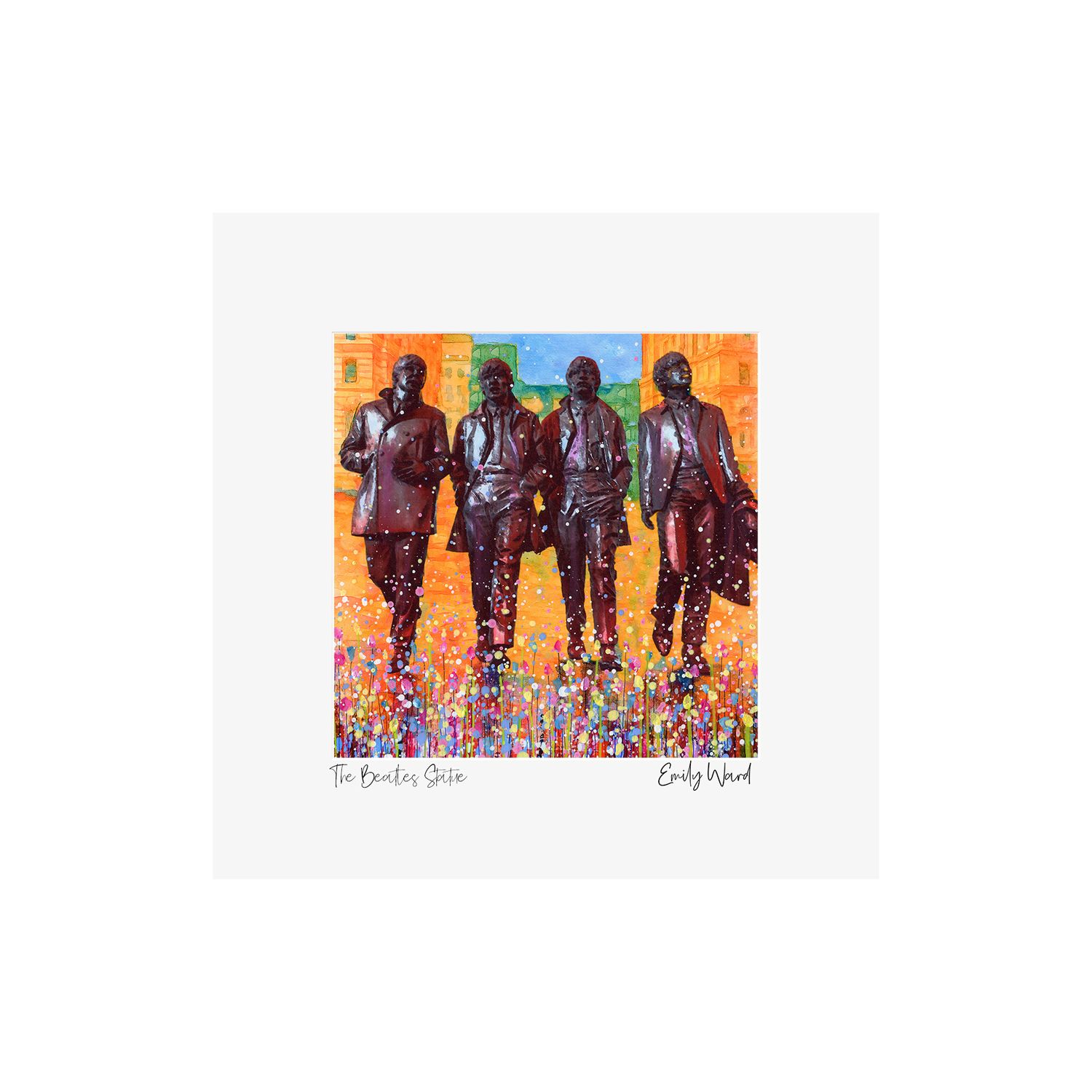 The Beatles Statue Square Open Edition Print A4