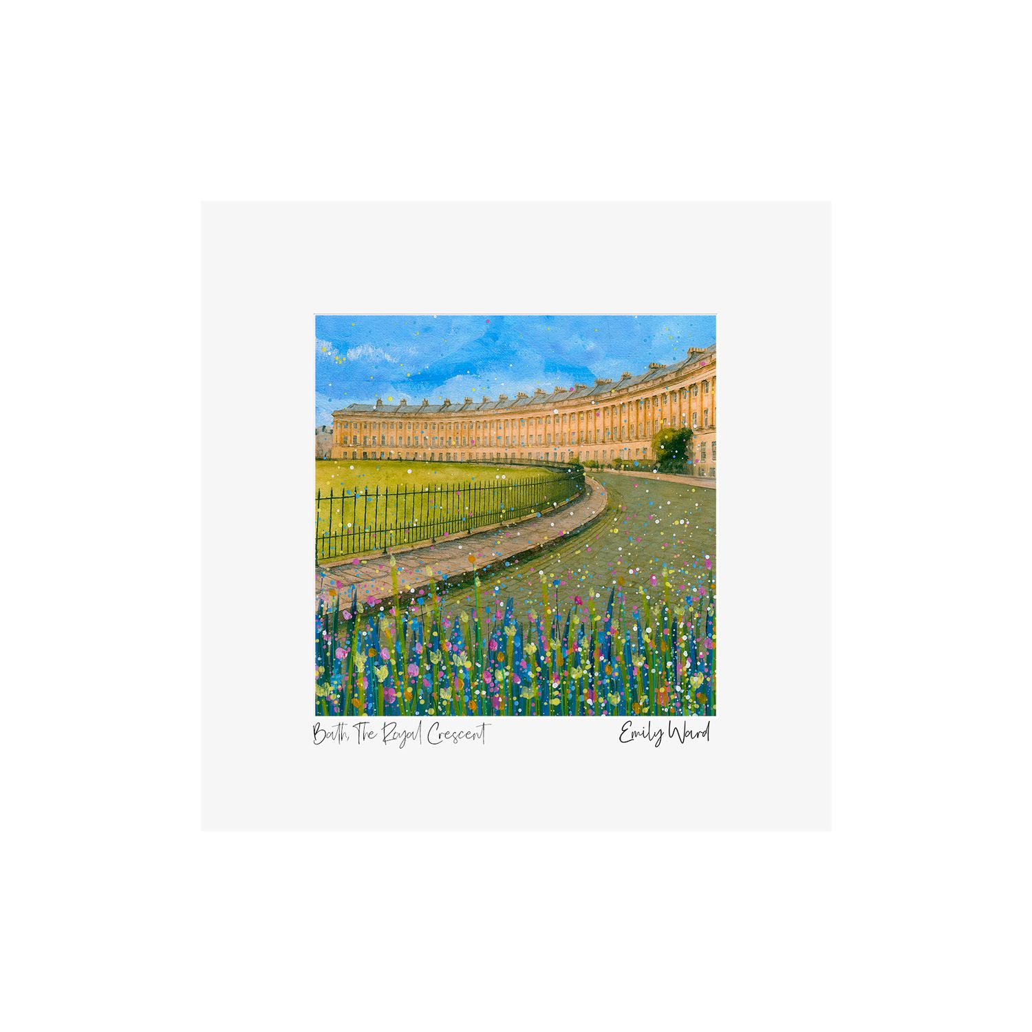 The Royal Crescent, Bath Square Open Edition Print A4