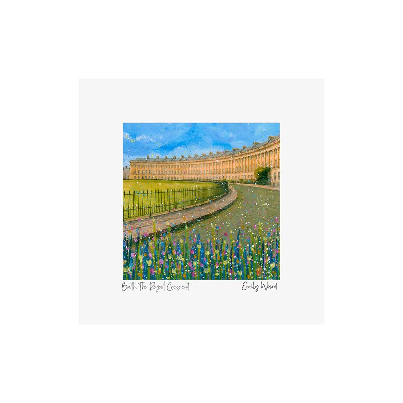 The Royal Crescent, Bath Square Open Edition Print A4