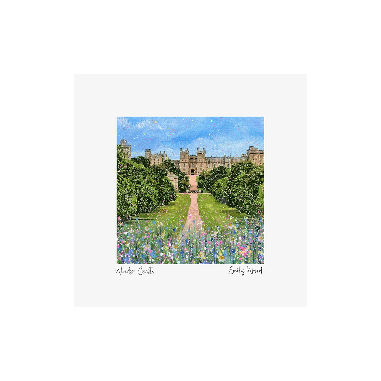 Windsor Castle Square Open Edition Print A4