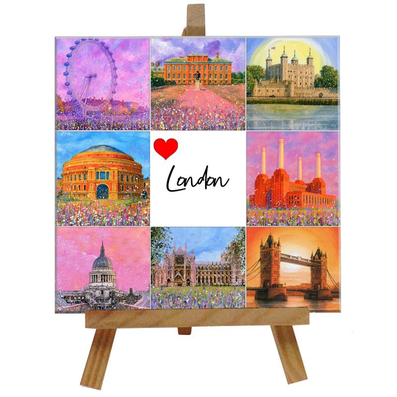 Love London Ceramic Tile with Easel