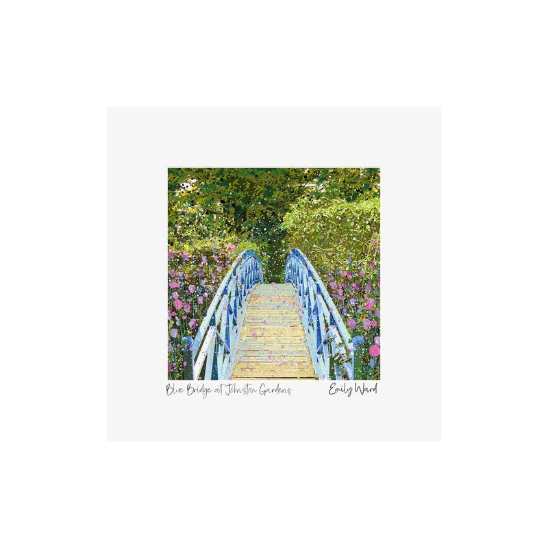 The Blue Bridge, Johnston Gardens Square Open Edition Print