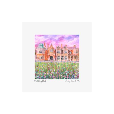 Bletchley Park Square Open Edition Print A4
