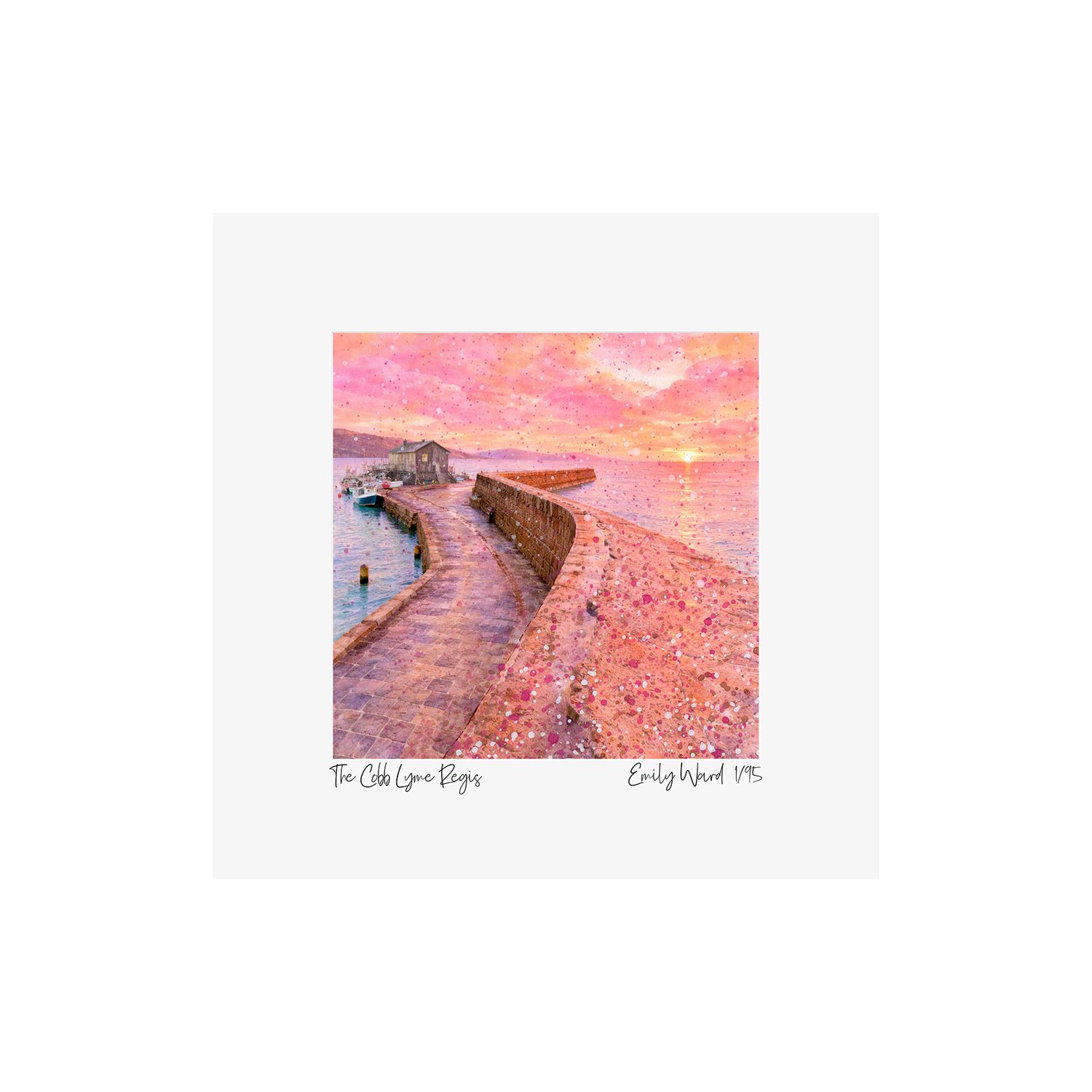 The Cobb, Lyme Regis Square Open Edition Print The Cobb, Lyme Regis Square Open Edition Print