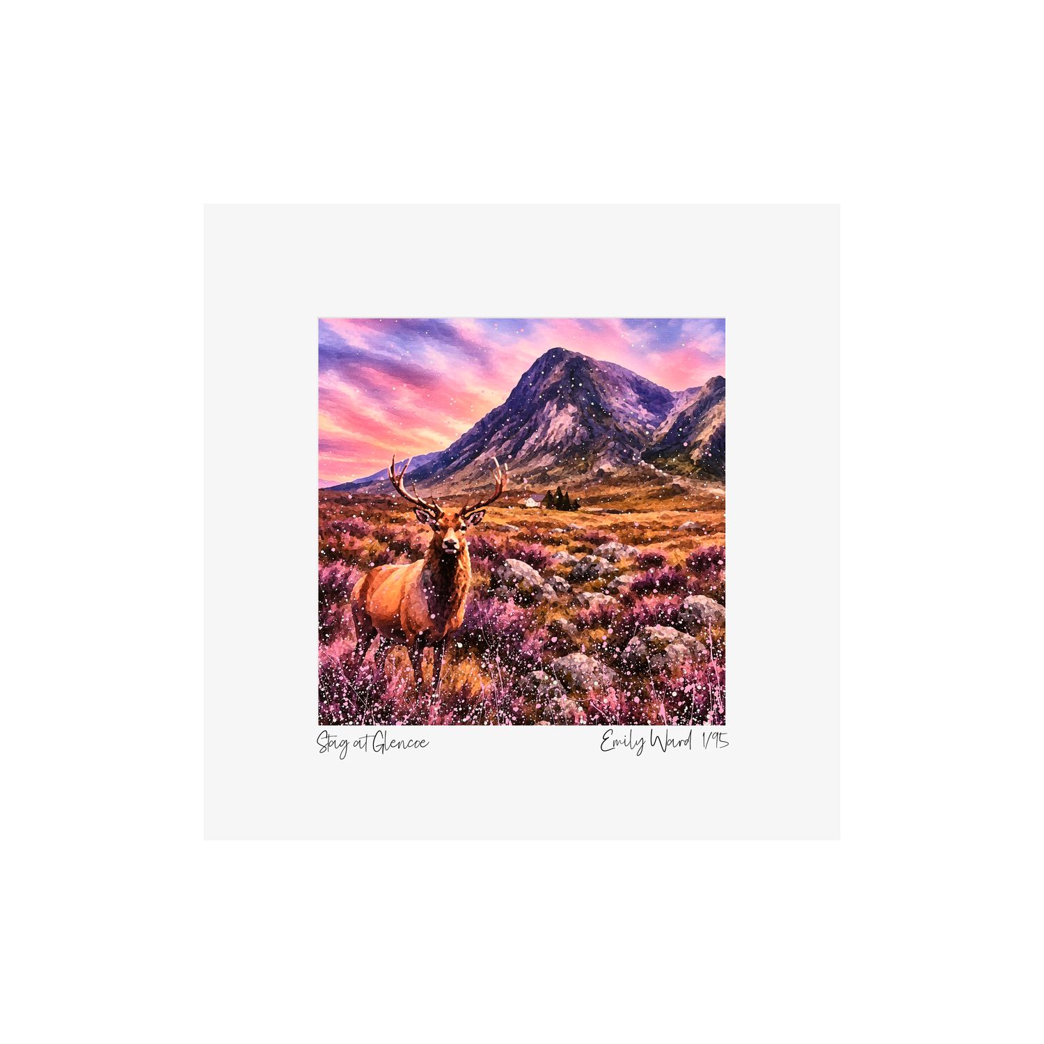 Stag at Glencoe Square Open Edition Print A4 Stag at Glencoe Square Open Edition Print A4
