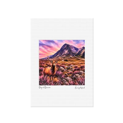 Stag at Glencoe Open Edition Print A4 Stag at Glencoe Open Edition Print A4