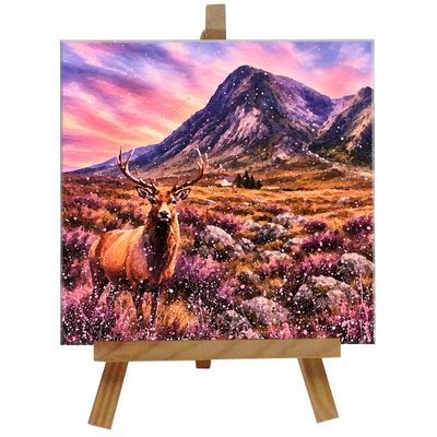 Stag at Glencoe Tile with Easel Stag at Glencoe Tile with Easel